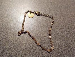 Armband goldfarbig, Rauten