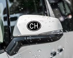 CH Initial Monogramm Oval Weiß Buchstaben Vinyl Aufkleber