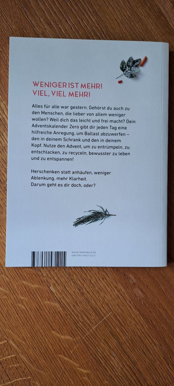 Libri: Adventskalender Zero Buch - NEU – Nuovo (secondo la descrizione) da Niederönz venduto da Chraemerliguet 1
