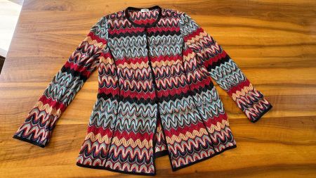 Sommermann Strickjacke Gr. M farbenfroh Zickzack Muster
