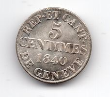 (812) Genf, 5 Cents 1840, top stgl
