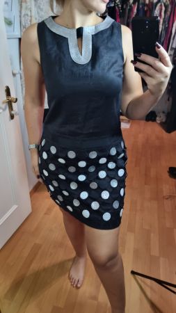 Elegantes kleid Gr.40 schwarz Paillettenspitze