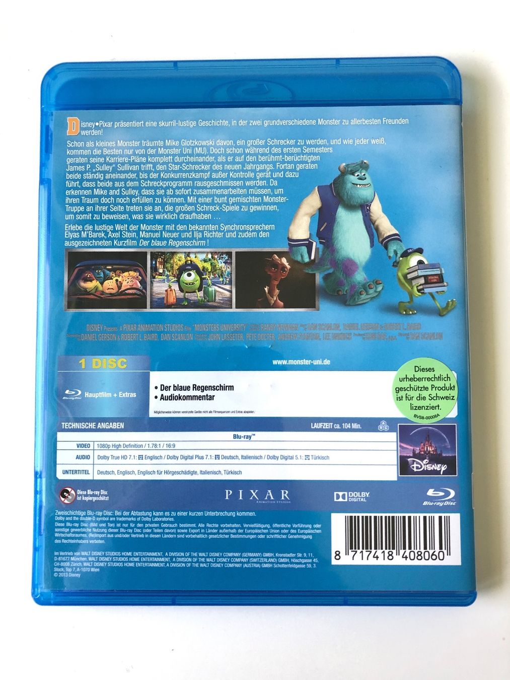 Tutti i DVDs: Die Monster Uni (2013) - Bluray – Usato da Bern venduto da McFlurry_08 1