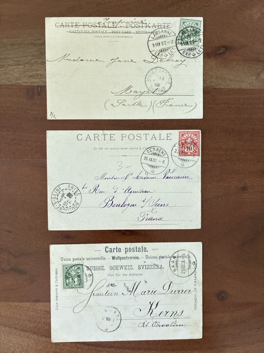 Ansichtskarten: 3 Ansichtskarten Schweiz Chalet Suisse – Gebraucht aus Oftringen von Cla.vD.74 1