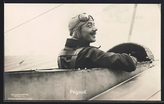 Cartoline postali: Sanke-AK Pegoud, Pilot im Flugzeug – Usato da Berlin venduto da bartko-reher