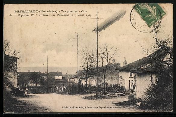 Ansichtskarten: Passavant, Zeppelin IV le 3 avril 1913 – Gebraucht aus Berlin von bartko-reher