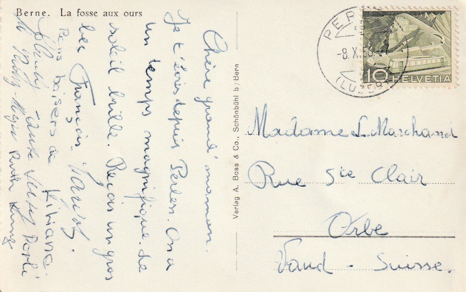 Cartoline postali: AK Bern gel. 8.10.1956 – Usato da Fribourg venduto da schnalla92 1