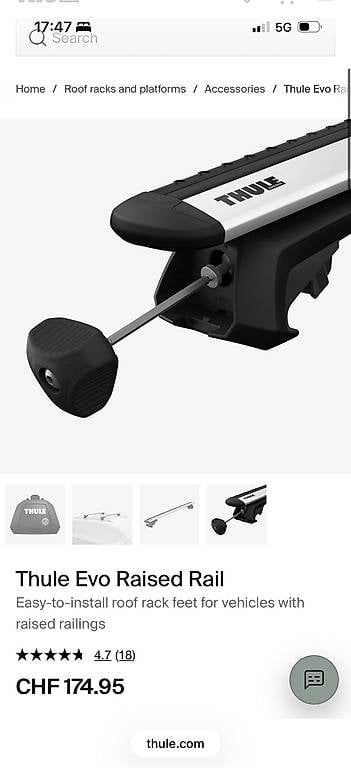 Thule Portapacchi: Thule Evo Raised Rail x 4 – Usato da Allschwil venduto da kiirota 2