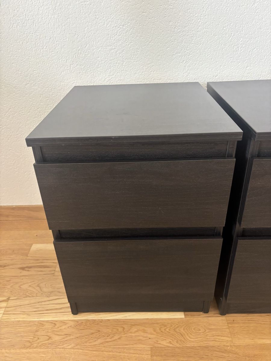 Ikea Nachttische: Set x2 Malm bedside drawers with 2 drawers - black/brown – Neu (gemäss Beschreibung) aus Bern von cia_6q9y 2