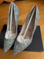 BUFFALO HIGH HEELS PUMPS SILBER GLITTER Grösse 41 neu