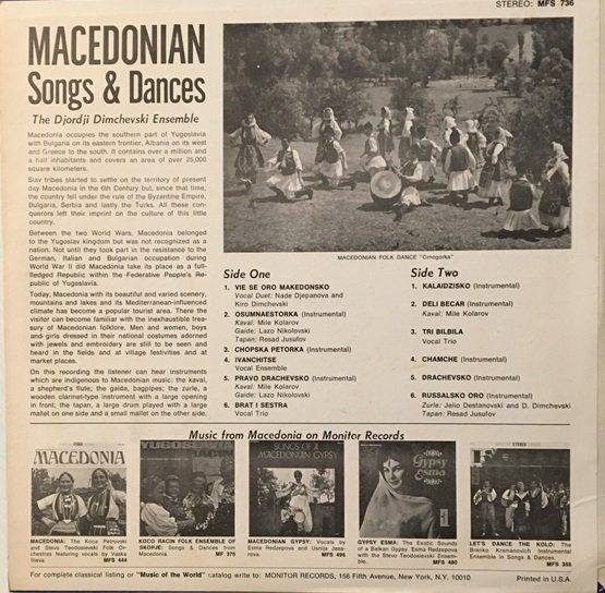 Dischi in vinile: Macedonian Songs and Dances (LP) – Usato da Grüningen venduto da azulmarron 1