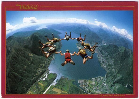 Cartoline postali: Magadino - Fallschirmspringen – Usato da Binningen venduto da Mountainrider