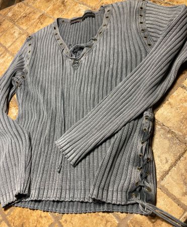 Chic Maglione👌cotone Con allacciatura-tgM/L👌unisex