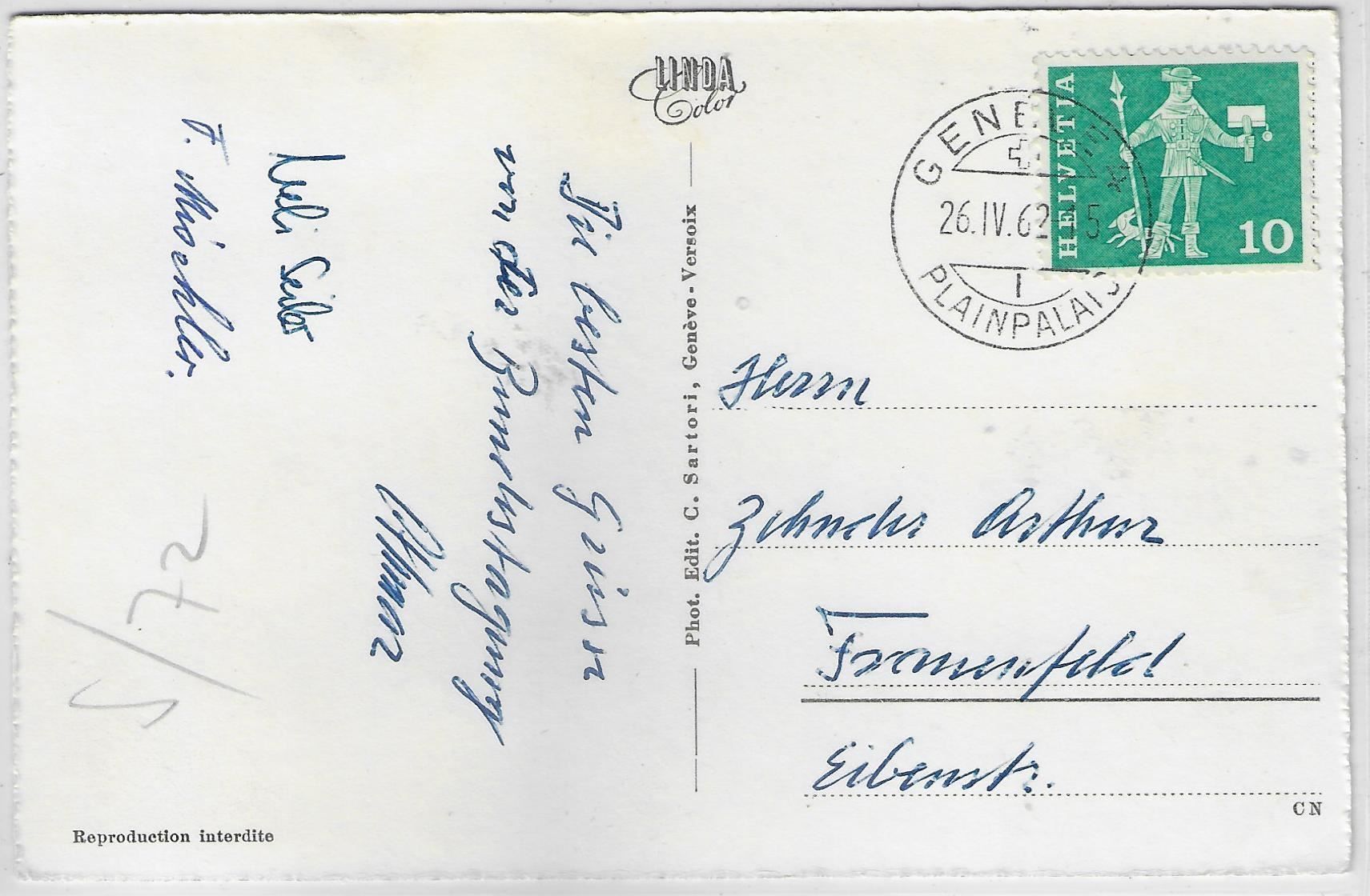 Cartoline postali: Geneve - Vue panoramique – Usato da Ettingen venduto da Kartenplanet 1