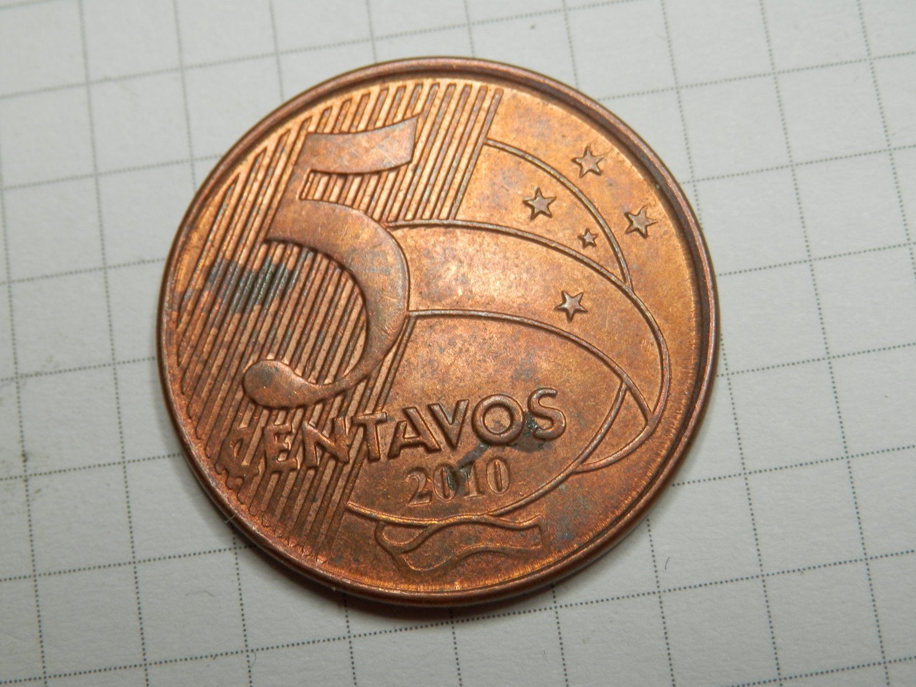 Tutti le monete: Brasilien  5 Centavos, 2010 – Usato da Weiach venduto da weiach81 1