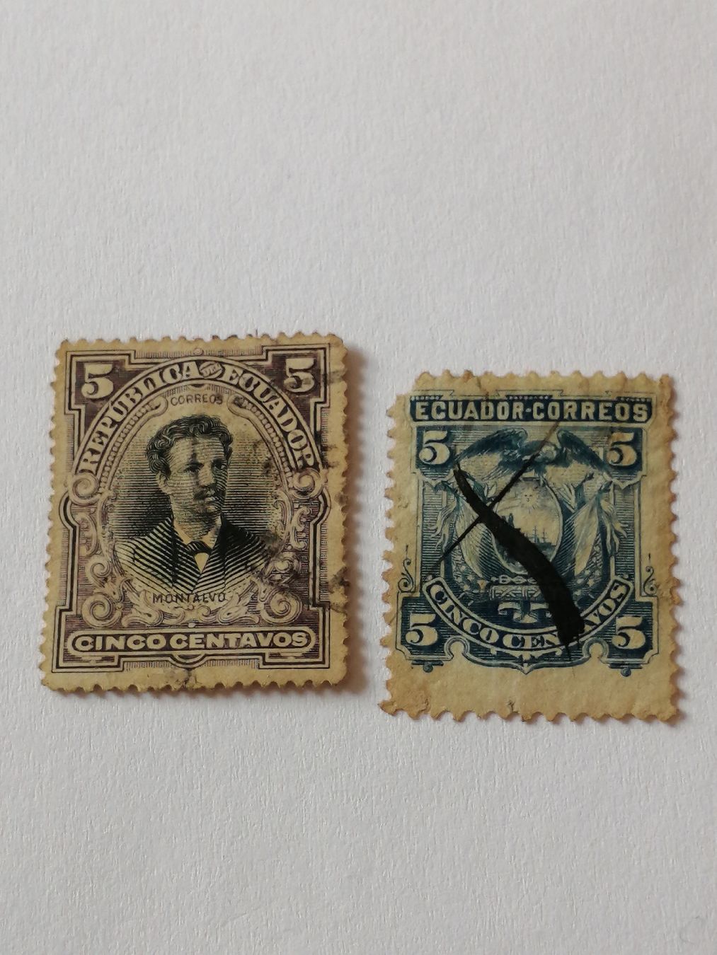 Tutti i francobolli: 2mal Ecuador um 1887 – Usato da Happerswil venduto da tschergi