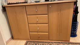 Sideboard Buche Massiv mit 4 Schubladen und 2 Türen