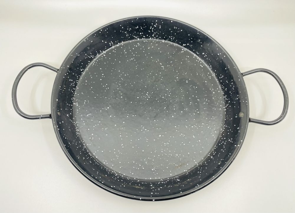 Molecuisine Paella-Pfanne Aus Carbonstahl - 35 Cm, Schwarz, Mit Holzgriff, Perfekt Für Paella & Andere Gerichte