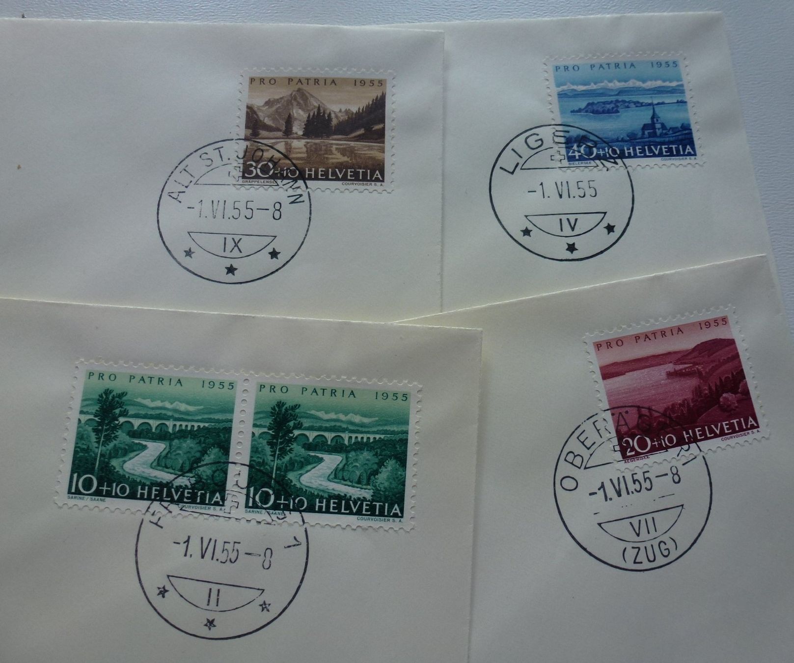 Alle Briefmarken: Pro Patria 1955 ++ 4 Komitee FDC ZNr. B72-B75 – Gebraucht aus Walkringen von Casablanca777 5