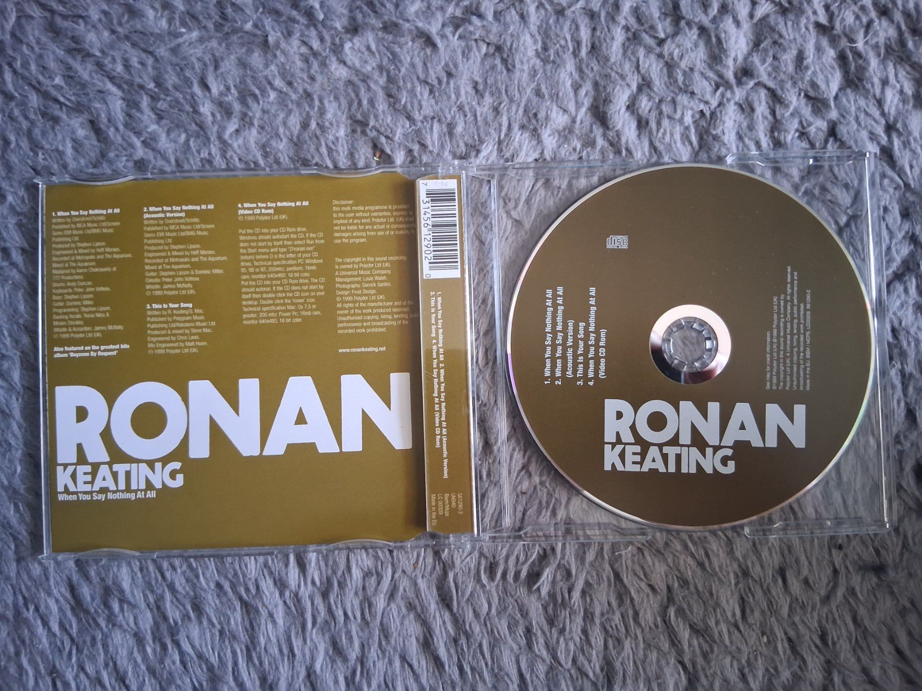 CD: RONAN KEATING    WHEN YOU SAY NOTHING AT ALL    CD SINGLE – Usato da Wetzikon ZH venduto da Ramones01 2