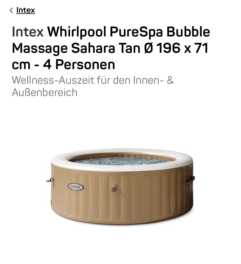 Intex Whirlpool: Intex Whirlpool 196 cm durchdchnitt – Gebraucht aus Adligenswil von Schutzengeli