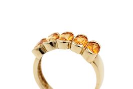 Vintage Ring mit 5 Gold Topazen in 9K Gelbgold *S3470
