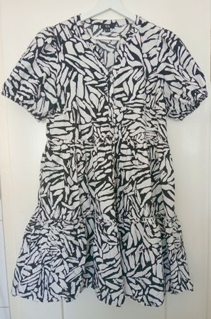 C&A Sommer Kleid  Baumwolle Schwarz-Weiss Gr. 42