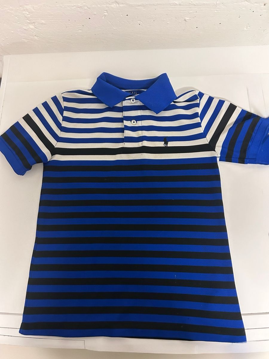 Ralph Lauren Camicie, T-shirt & Polo: Polo rayé bleu blanc noir taille 8 ans – Usato da Biel/Bienne venduto da Lorenzo2014