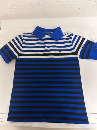 Polo Ralph Lauren rayé bleu blanc noir taille 8 ans