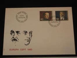 Werbemarken Europa FDC 1980 Nr. 640-641