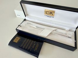 CARAN D'ACHE Ecridor Maya “B.H.”, Stylo-bille plaqué argent