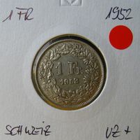 Schweiz / 1 Franken 1952, ss-vz ( rote Markierung )