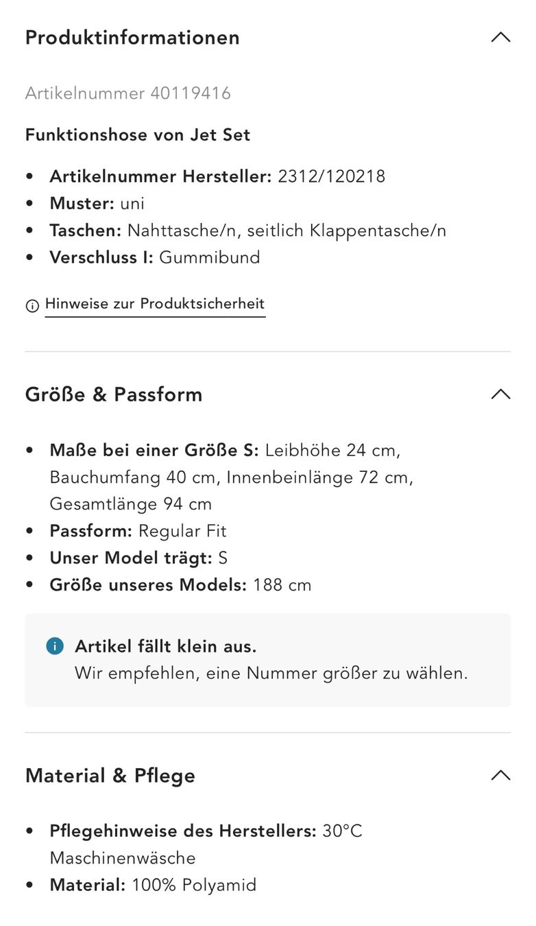 Jet Set Pantaloni: Freizeit Hose Jet Set – Nuovo (secondo la descrizione) da Münchenstein venduto da ptr_vg9h 3