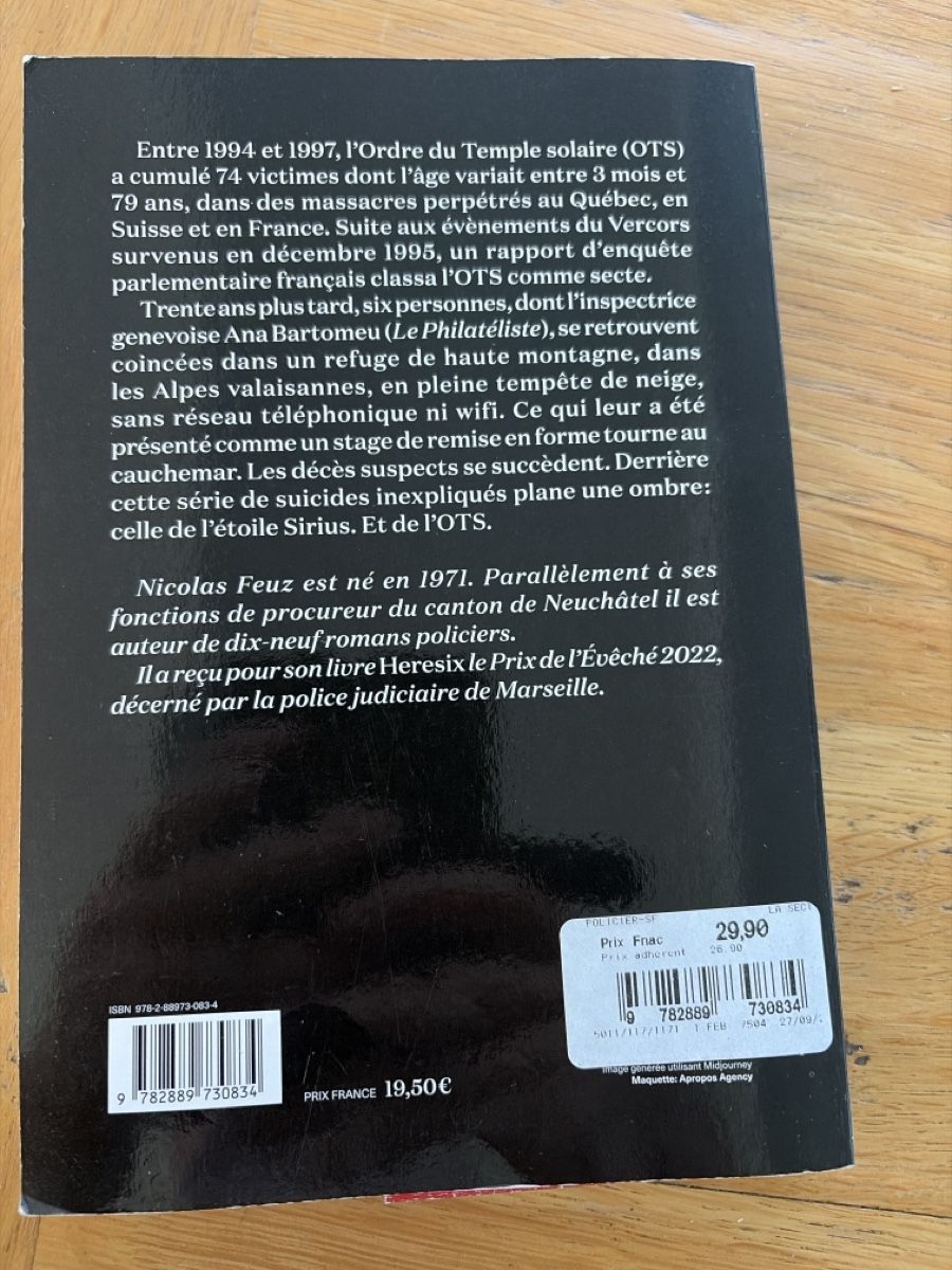 Libri: Livre Nicolas Feuz, La secte  – Usato da Echallens venduto da JAR69 1