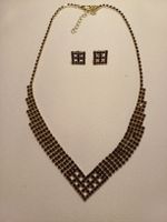 Parure cristal de Bohême collier et boucles d'oreilles rouge