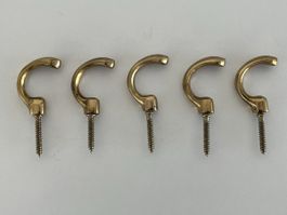 5 Stk. Schraubhaken aus Messing 