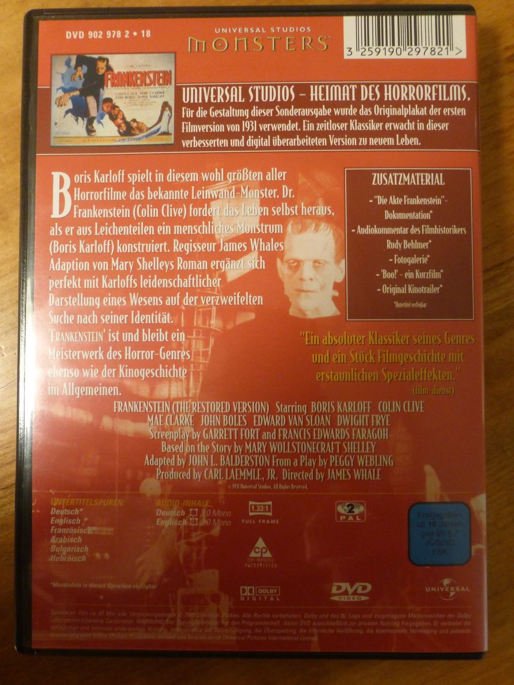 Tutti i DVDs: Frankenstein Boris Karloff DVD – Usato da Zumikon venduto da psisound 1