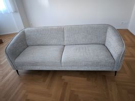 Sofa "Fady", Grau-Weiss, 3-Sitzer