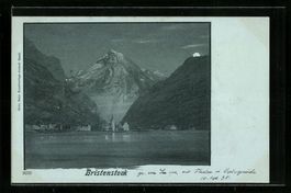 Mondschein-AK Berg Bristenstock mit den 