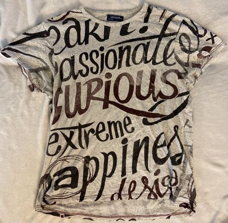 T-Shirt Desigual weiss gemustert, Grösse XL