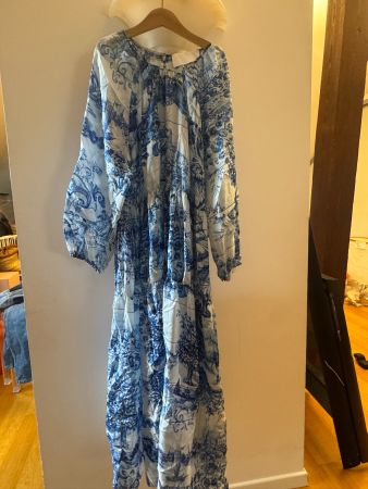 BOSS blue and white printed dress