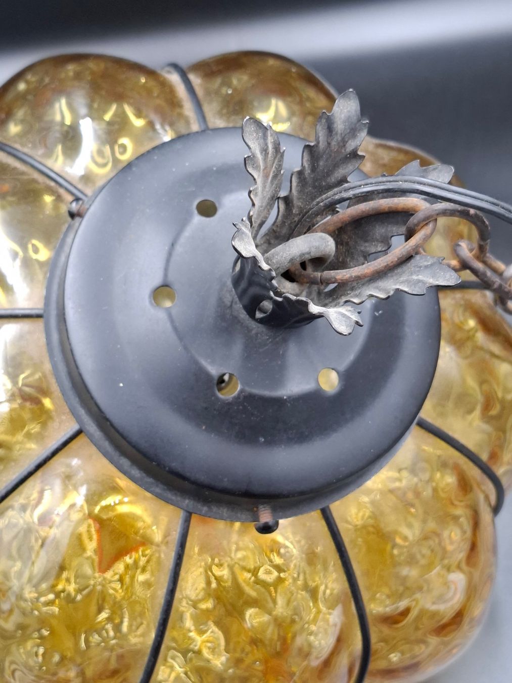 Lampadari & plafoniere: Pendelleuchte Murano Gold Glas Bernstein Stil 50er Boho Chic – Usato da Zürich venduto da bruzolda 6