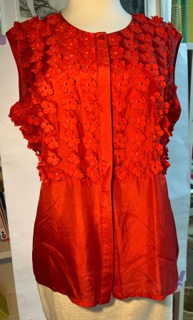 Exclusives Seiden-Top in Rot, Grösse XL, neuwertig