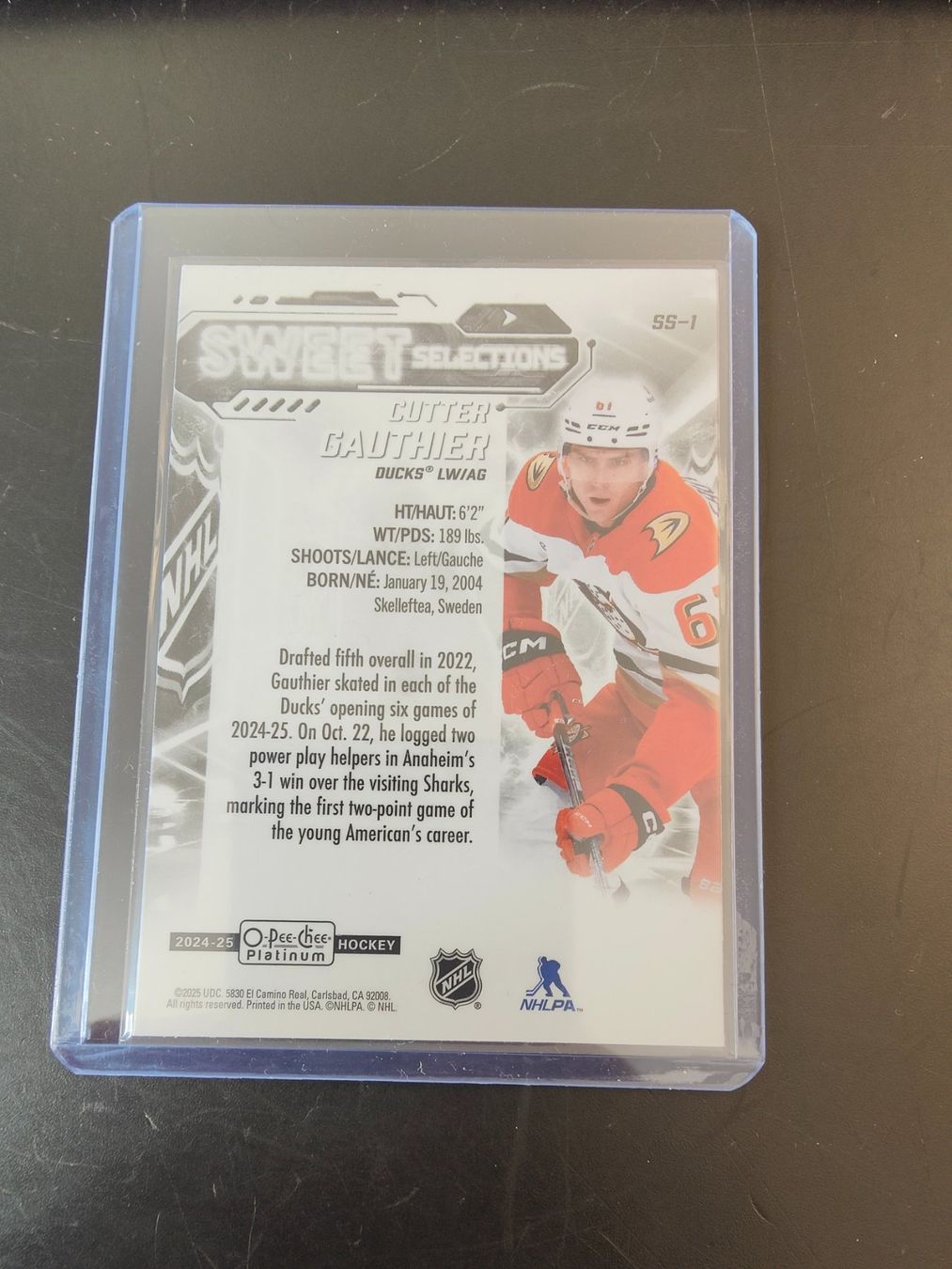 Carte collezionabili: Cutter Gauthier Anaheim Ducks O Pee Chee Sweet Selections – Usato da Wangen SZ venduto da Sasch3 1