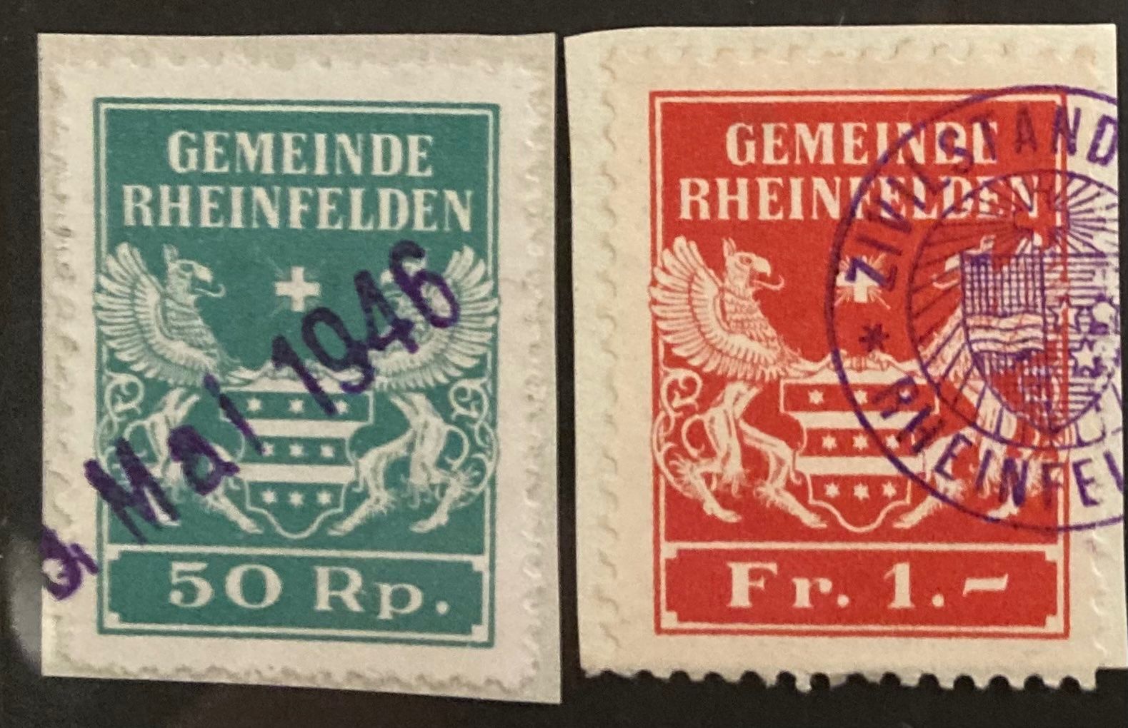 Tutti i francobolli: Fiskalmarken Gemeinde Rheinfelden AG – Usato da Hunzenschwil venduto da zibu88