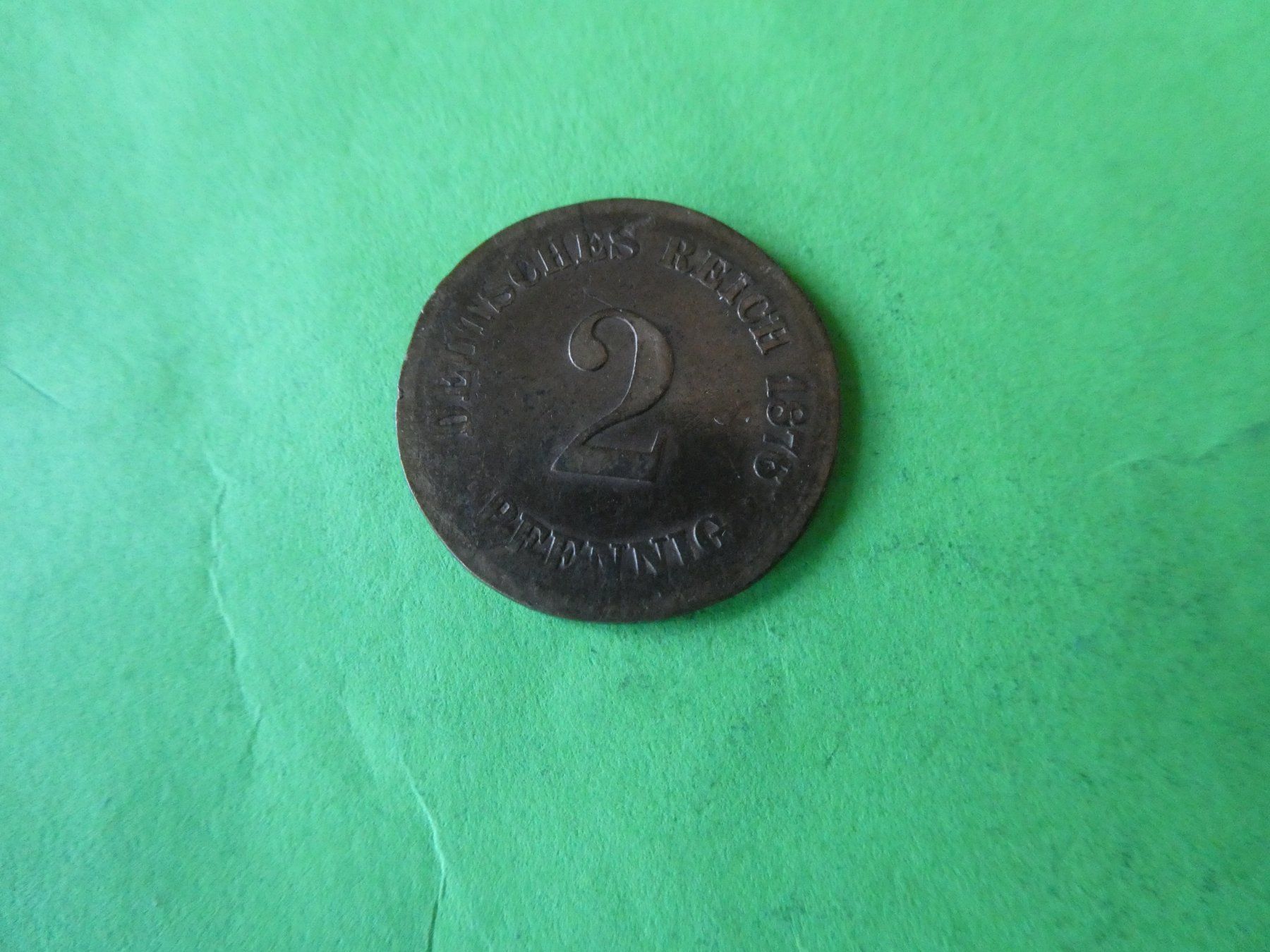 Alle Münzen: Dt. Reich 1876, 2 Pfennig – Gebraucht aus Hinterforst von Rohusri