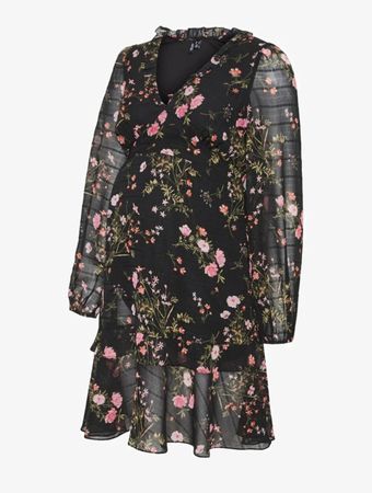 Umstandskleid gr. L Vero Moda schwarz mit Blumenmuster
