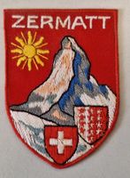 Stoff Wappen rot Zermatt Aufnäher Matterhorn Horu Wallis