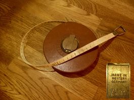 Glasfasermessband 20m Lederkapsel  W. Germany