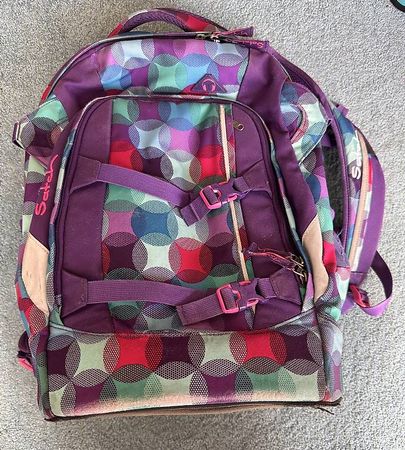Satch Rucksack Motiv Kreise Lila guter Zustand